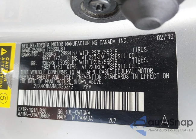 2T2ZK1BA8AC025373: 42564949