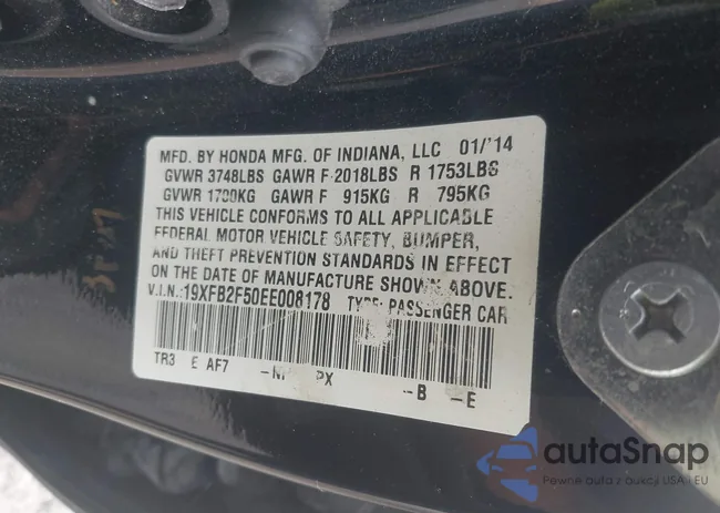 19XFB2F50EE008178: 42564991