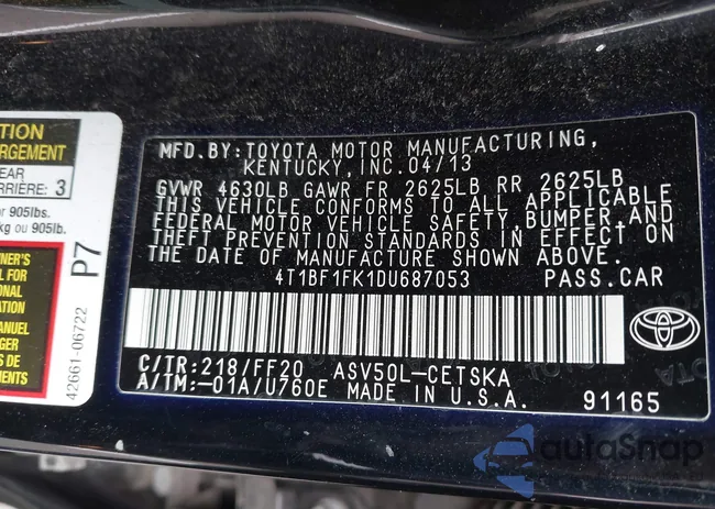 4T1BF1FK1DU687053: 42565109