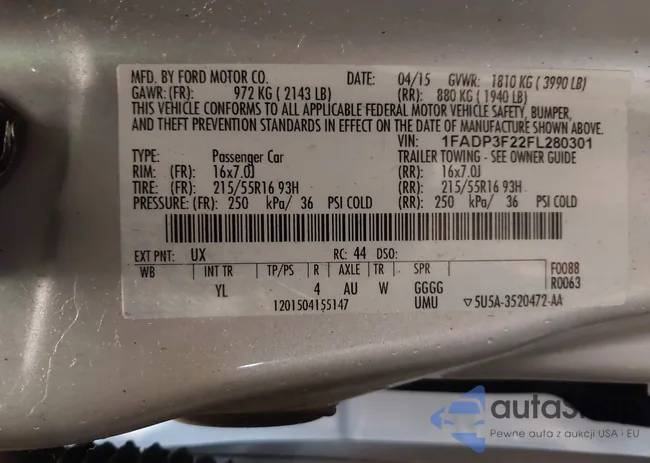 1FADP3F22FL280301: 42565695