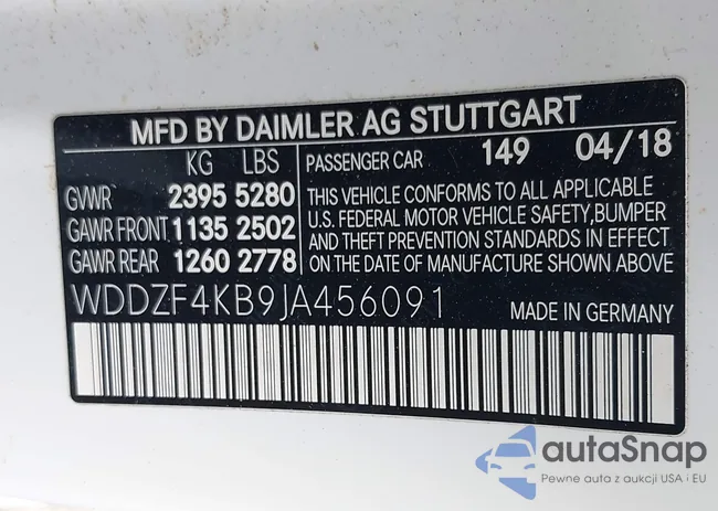 WDDZF4KB9JA456091: 42566021