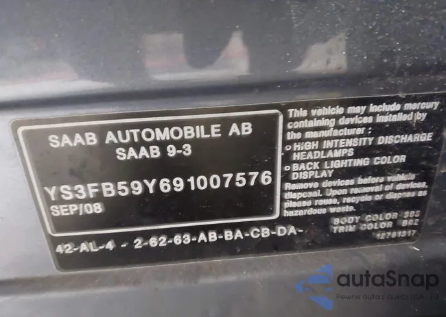 YS3FB59Y691007576: 42566085