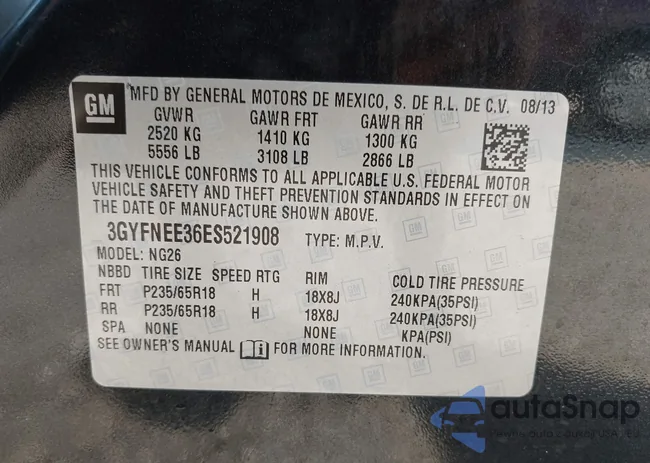 3GYFNEE36ES521908: 42565250