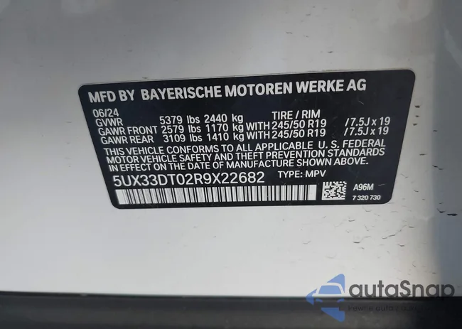 5UX33DT02R9X22682: 42566510