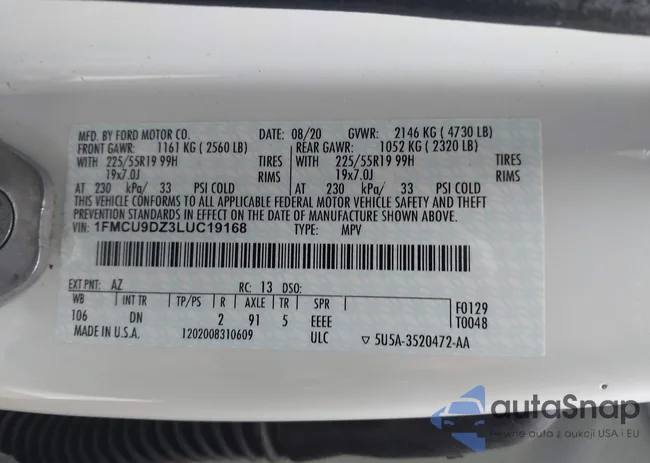 1FMCU9DZ3LUC19168: 42566538