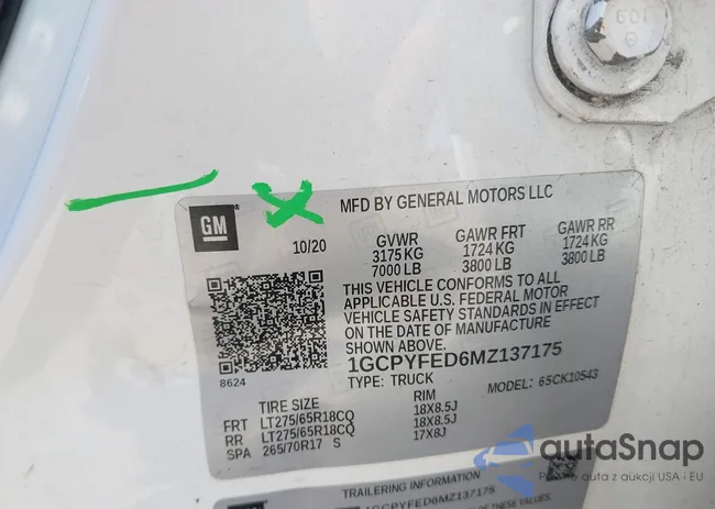 1GCPYFED6MZ137175: 42566575