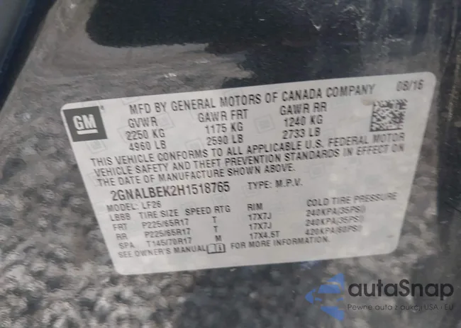 2GNALBEK2H1518765: 42566582