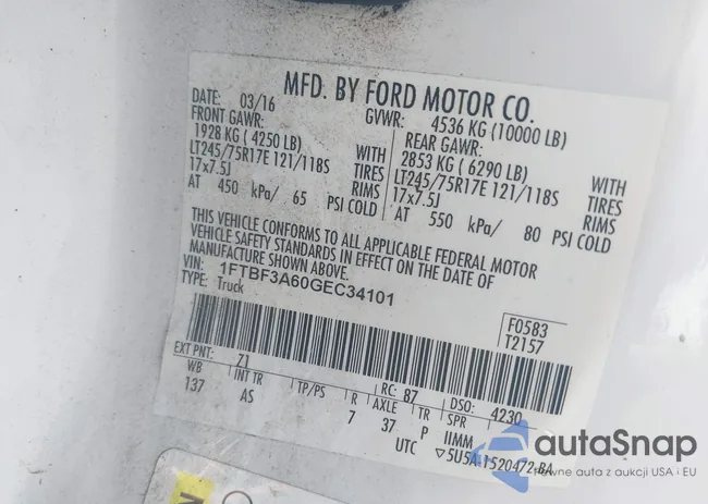 1FTBF3A60GEC34101: 42566706