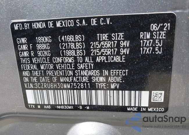 3CZRU6H30MM752811: 42566780