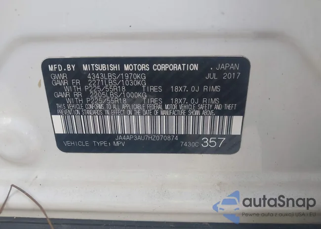 JA4AP3AU7HZ070874: 42567027