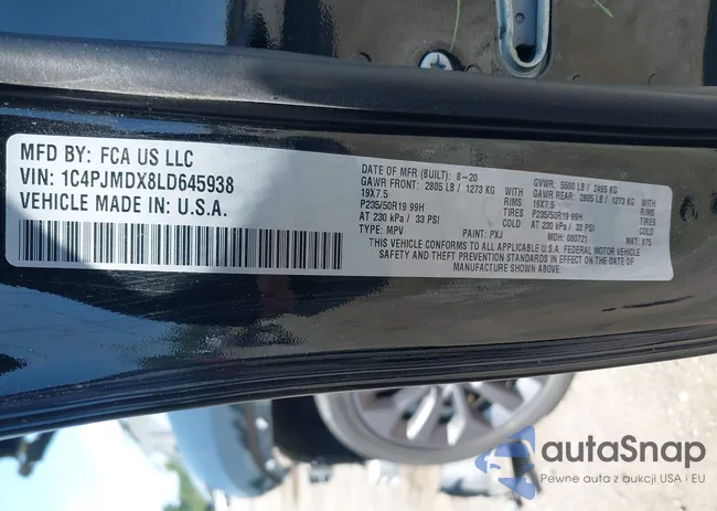 1C4PJMDX8LD645938: 42567046