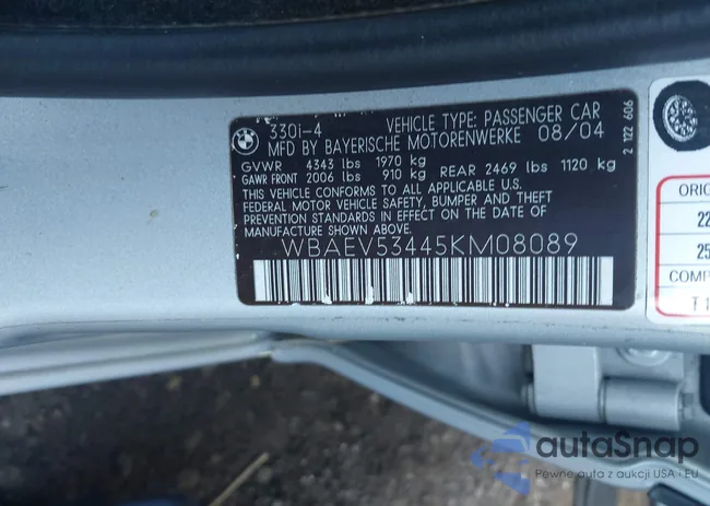 WBAEV53445KM08089: 42567053