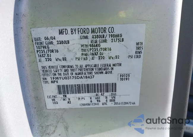 1FMYU03175DA18437: 42567091