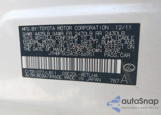 JTHBF5C24C5166951: 42566474