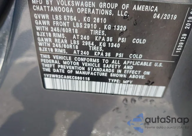 1V2WR2CA9KC560115: 42567704