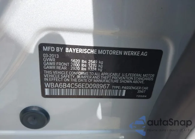 WBA6B4C56ED098967: 42567773