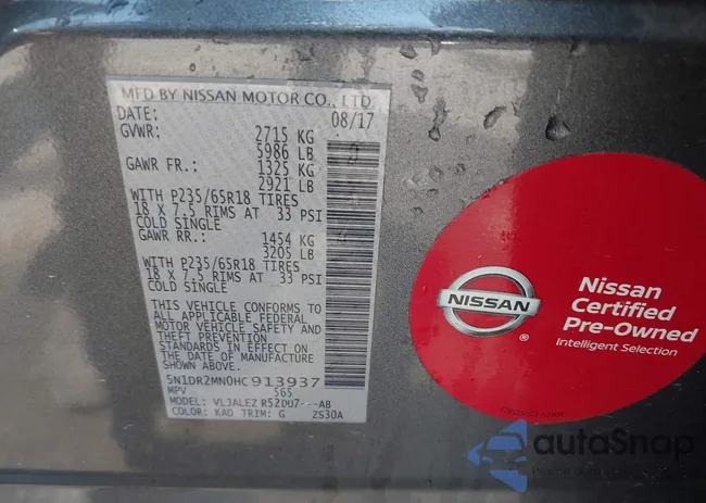 5N1DR2MN0HC913937: 42568001