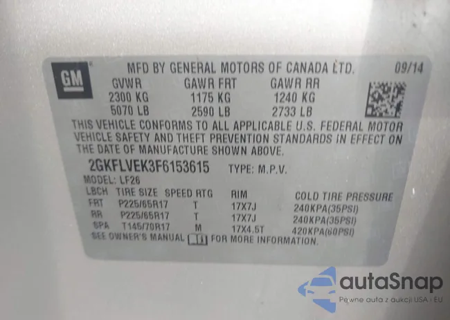 2GKFLVEK3F6153615: 42567159