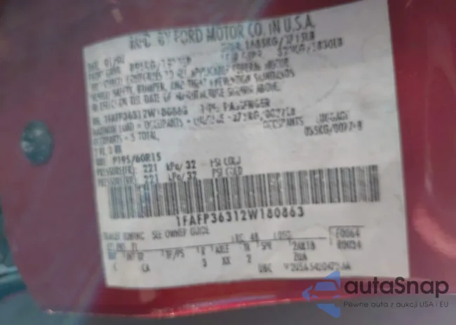 1FAFP36312W180863: 42567177