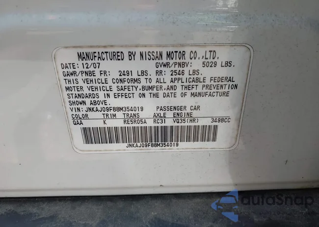 JNKAJ09F88M354019: 42567206