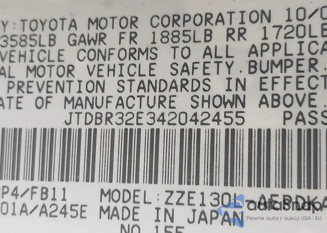 JTDBR32E342042455: 42567393