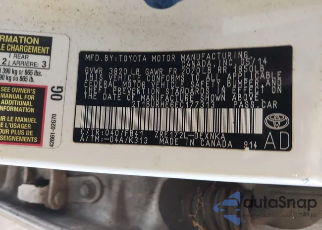 2T1BURHE6EC177313: 42567456