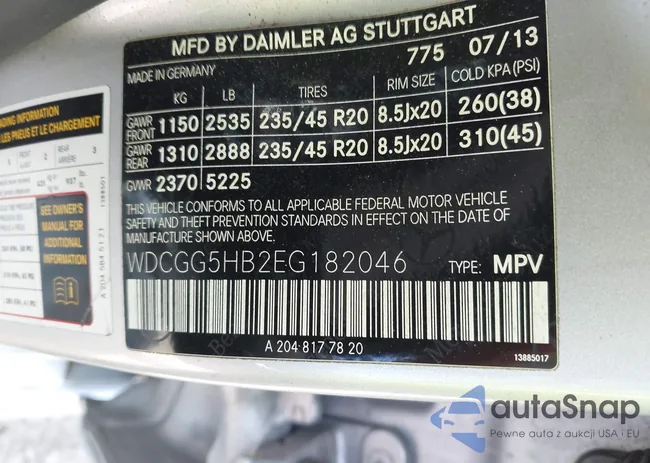 WDCGG5HB2EG182046: 42568932