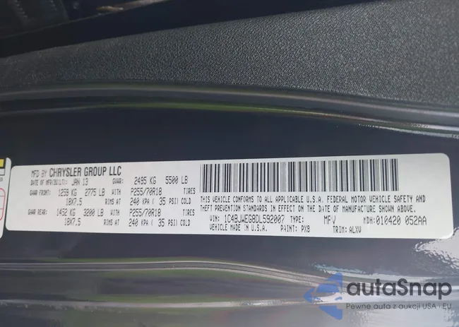 1C4BJWEG8DL592007: 42568245