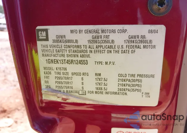 1GNEK13T45R124553: 42568306