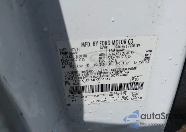 1FTFX1EFXBKD31653: 42568401