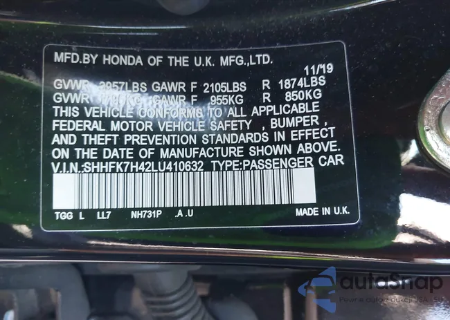 SHHFK7H42LU410632: 42569530