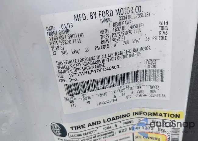 1FTFW1EF1DFC45663: 42569818