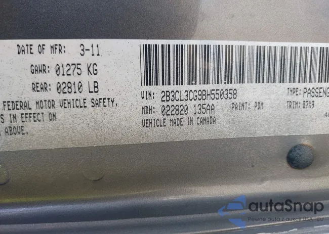 2B3CL3CG9BH550358: 42569819