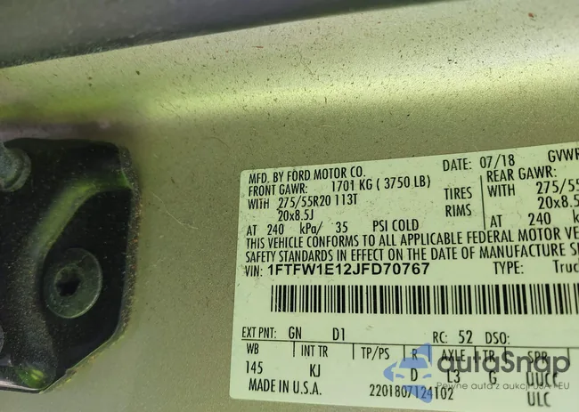 1FTFW1E12JFD70767: 42569847