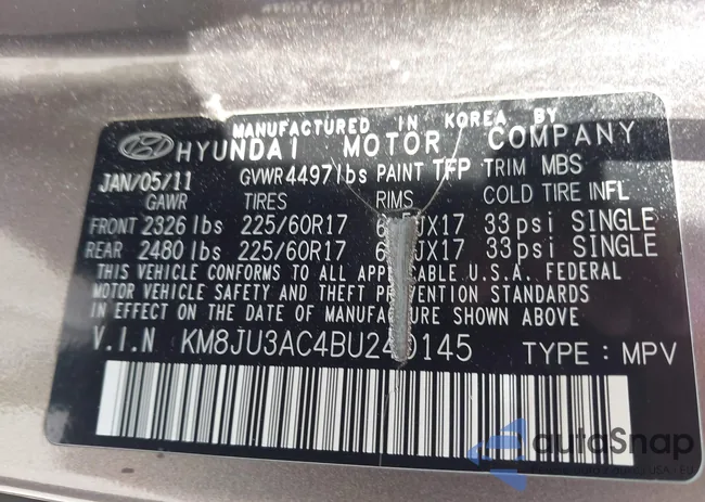 KM8JU3AC4BU240145: 42569870