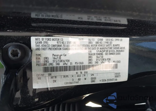 1FADP3F2XDL368493: 42569959