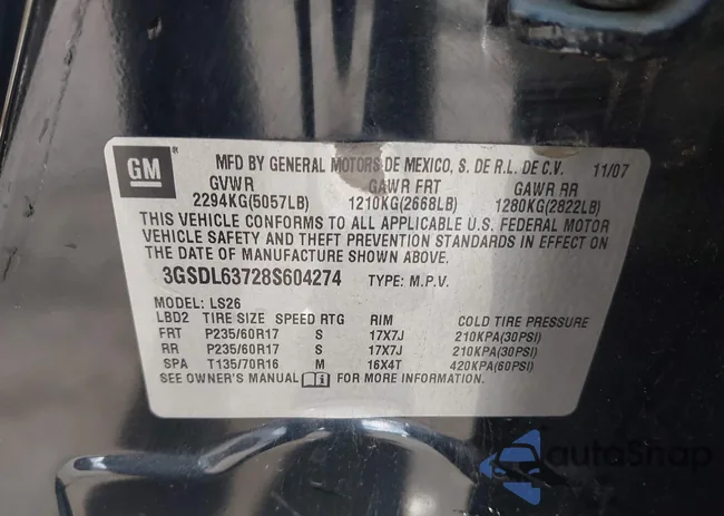 3GSDL63728S604274: 42569969