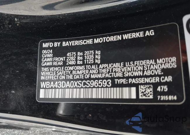 WBA43DA0XSCS96593: 42570073