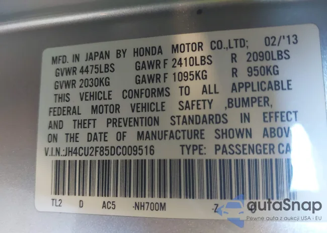 JH4CU2F85DC009516: 42569181