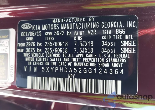 5XYPHDA52GG124364: 42570538