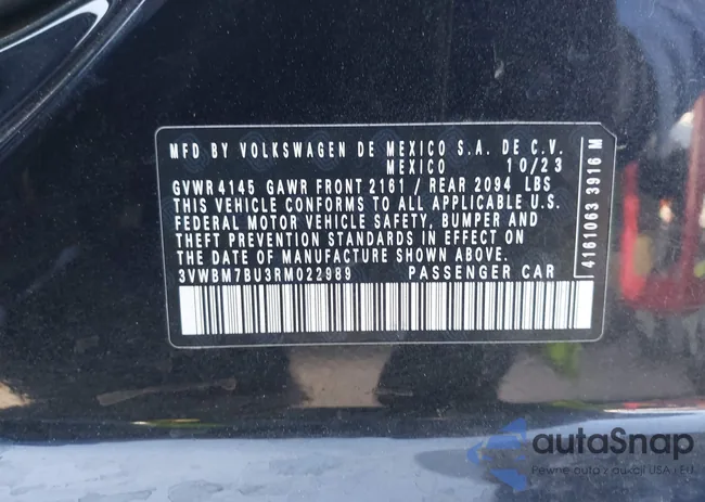 3VWBM7BU3RM022989: 42570985