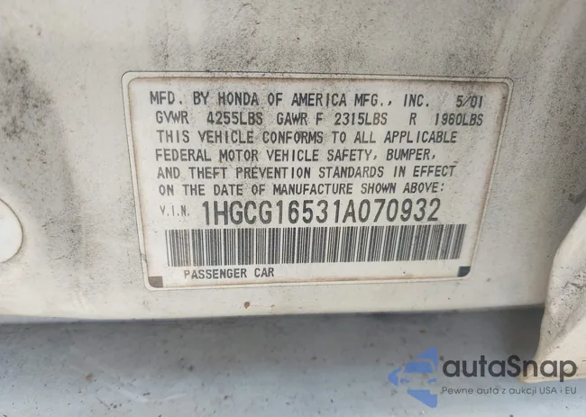 1HGCG16531A070932: 42570283