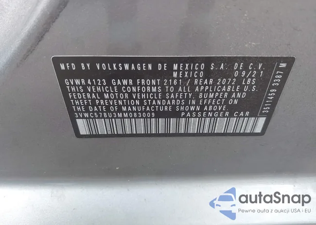 3VWC57BU3MM083009: 42571802