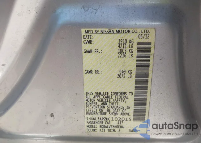 1N4AL3AP2DC102015: 42572034