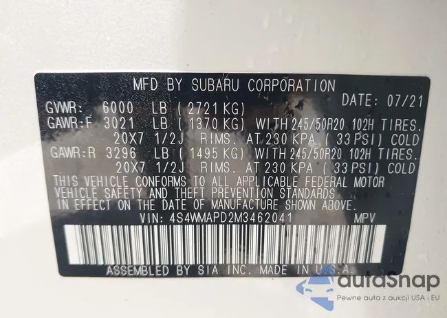 4S4WMAPD2M3462041: 42572057