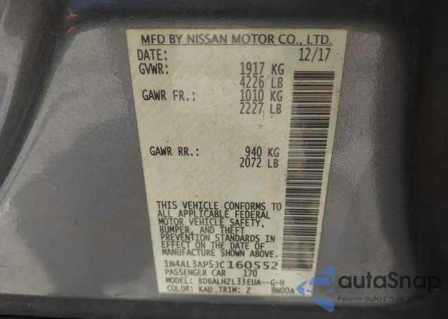 1N4AL3AP5JC160552: 42572087