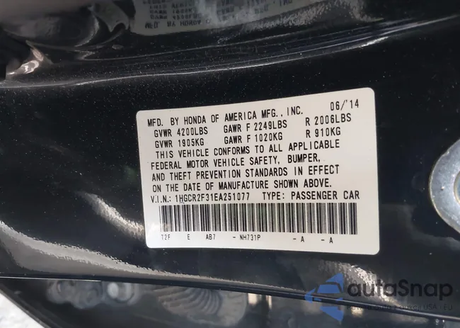 1HGCR2F31EA251077: 42571312