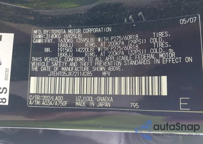 JTEHT05JX72114285: 42571391