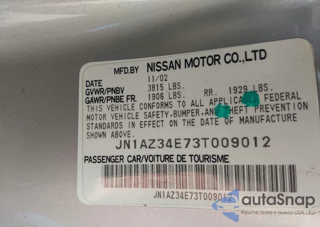 JN1AZ34E73T009012: 42571482