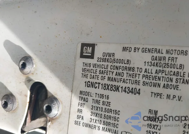 1GNCT18X83K143404: 42572749